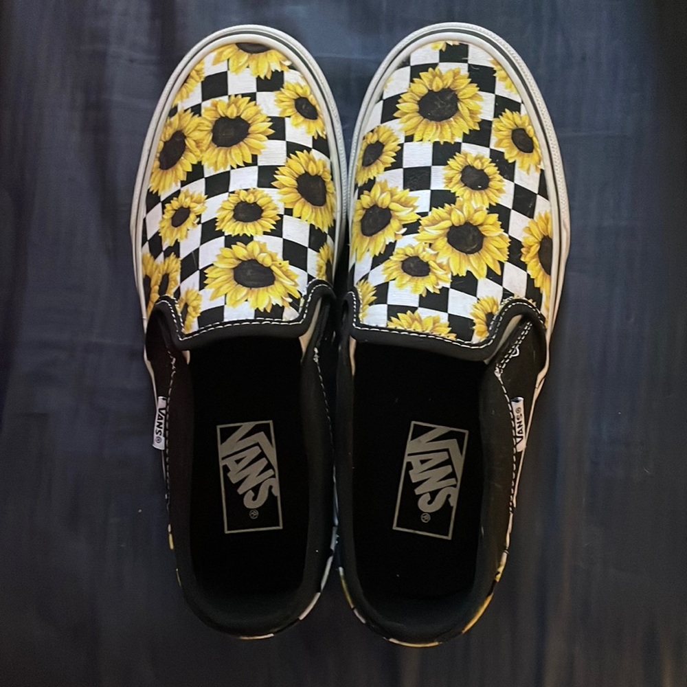 Sunflower Vans Slip Ons